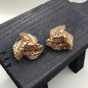 Vintage Melony artist signed crystal encrusted statement size clip on earrings